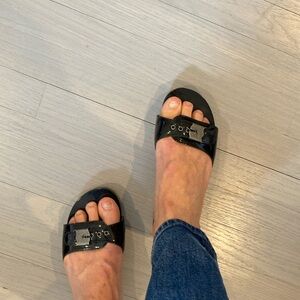 Dr Scholl’s original patent leather sandals. Size 7